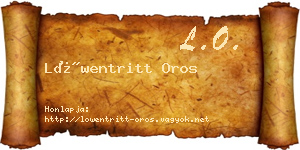 Löwentritt Oros névjegykártya